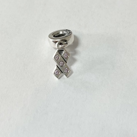 Pandora Authentic .925 ALE Sterling Silver Breast Cancer Ribbon Charm Pink - Picture 7 of 7